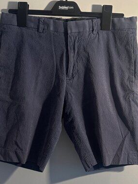 Theory Navy Blue Men's Flat Front Shorts Size 33